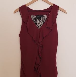 BCX Chiffon Top with Lace Detail on Back